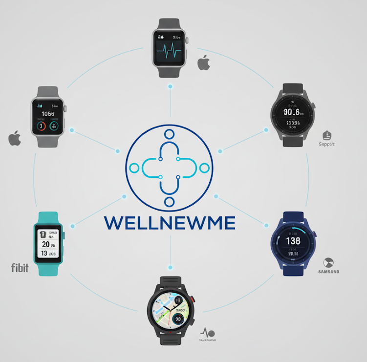 Illustration showing data integration to fitness devices